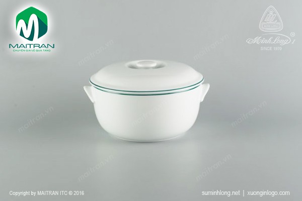 Thố 15 cm Jasmine Chỉ Xanh Lá